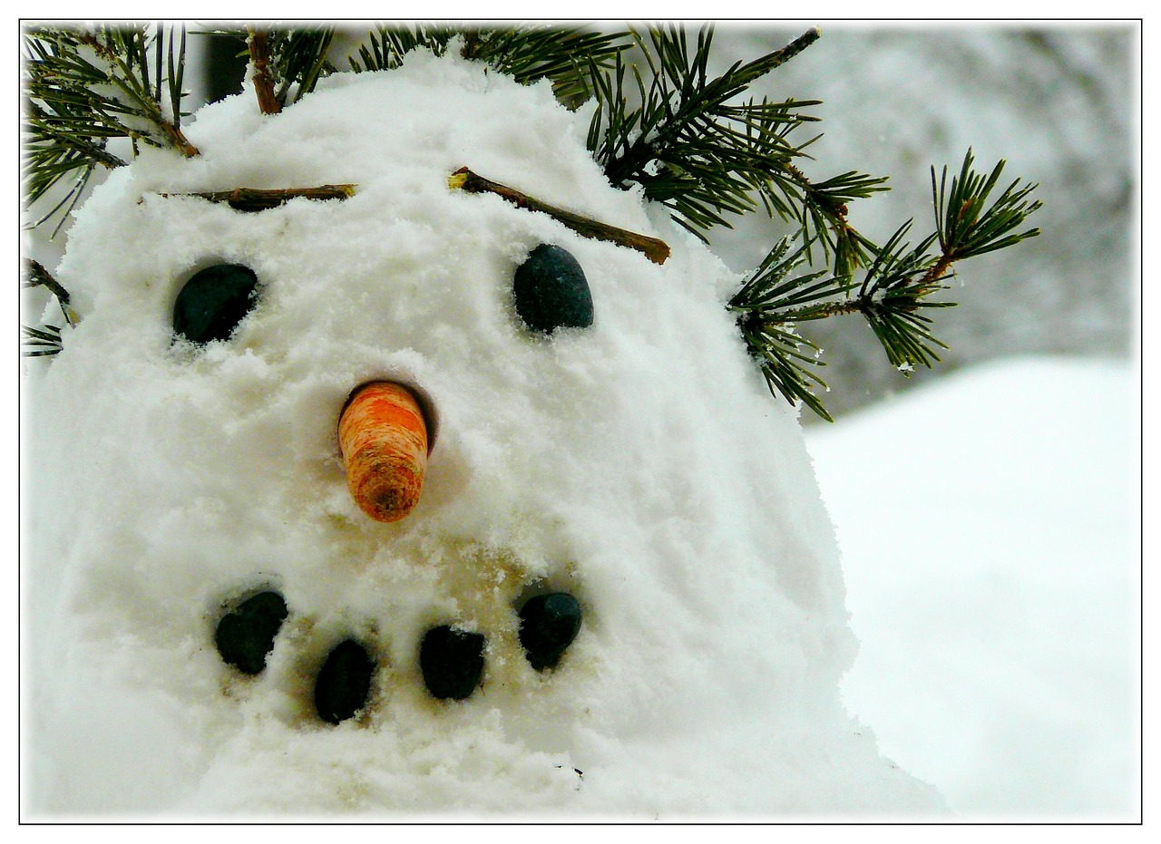 snow man winter snow free photo