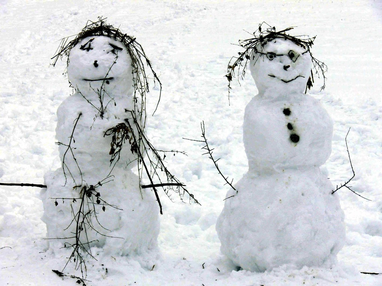 snow man snow winter free photo