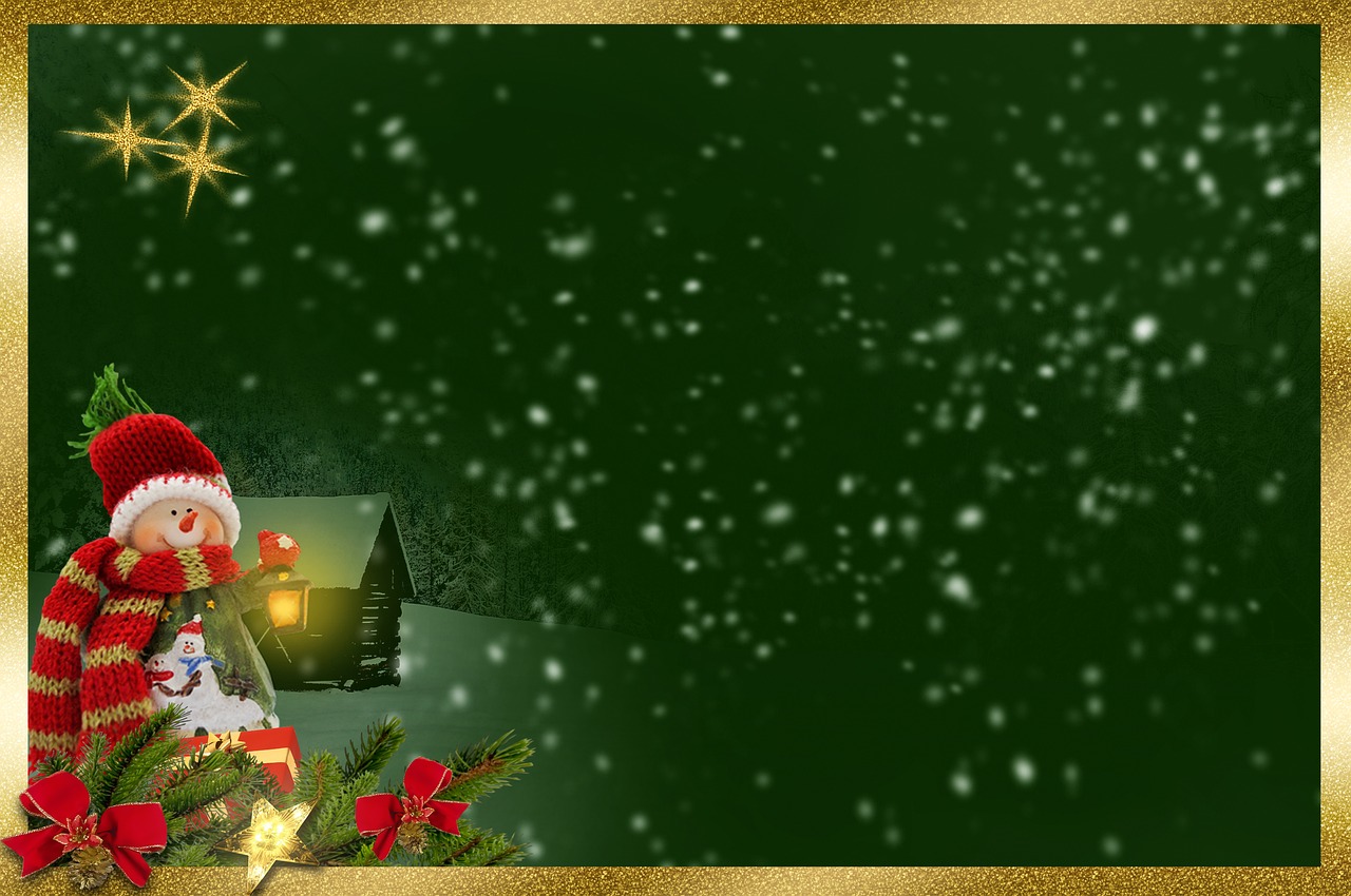 snow man frame background image free photo