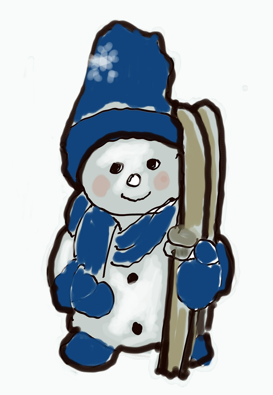 snow man scarf winter free photo