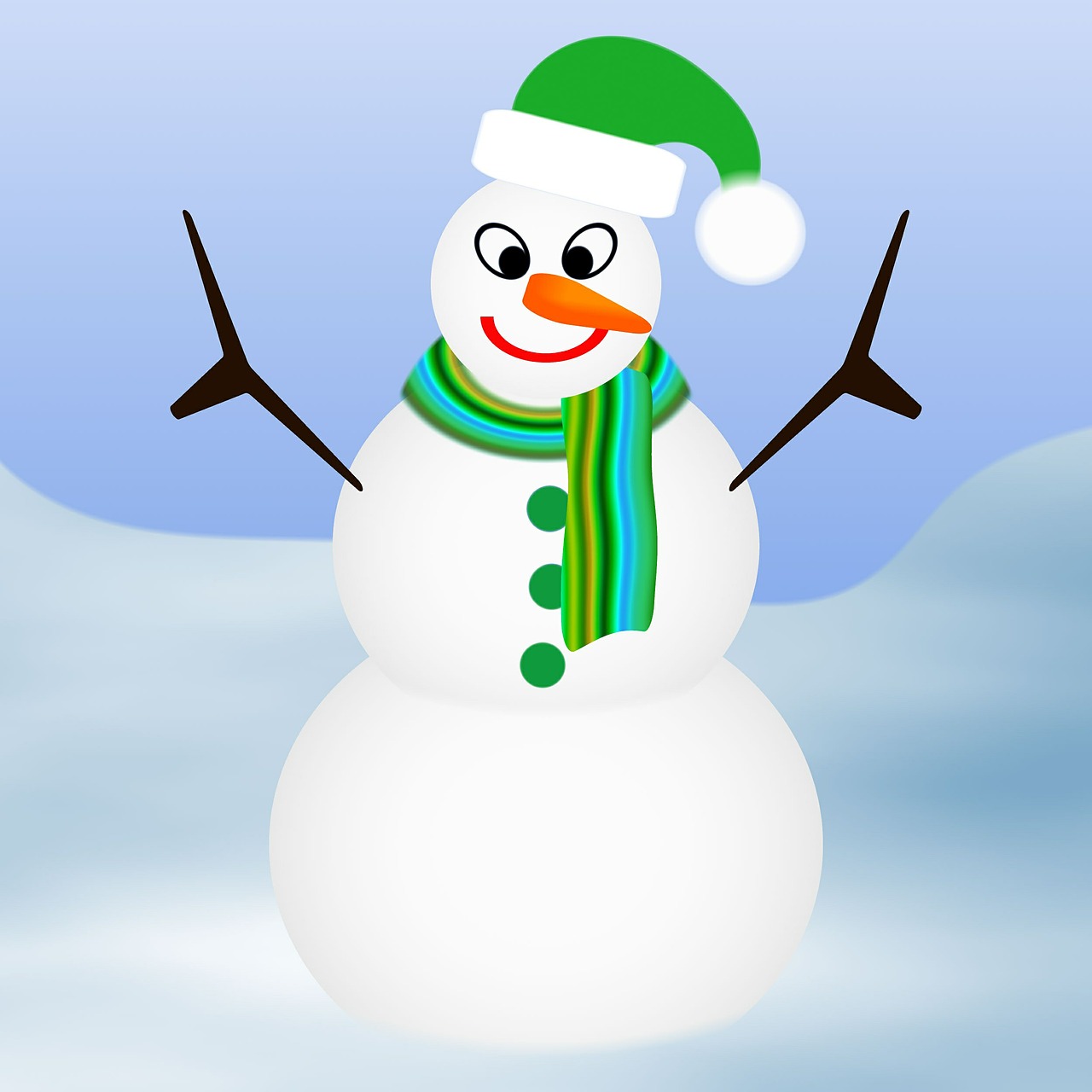 snow man long nose scarf free photo