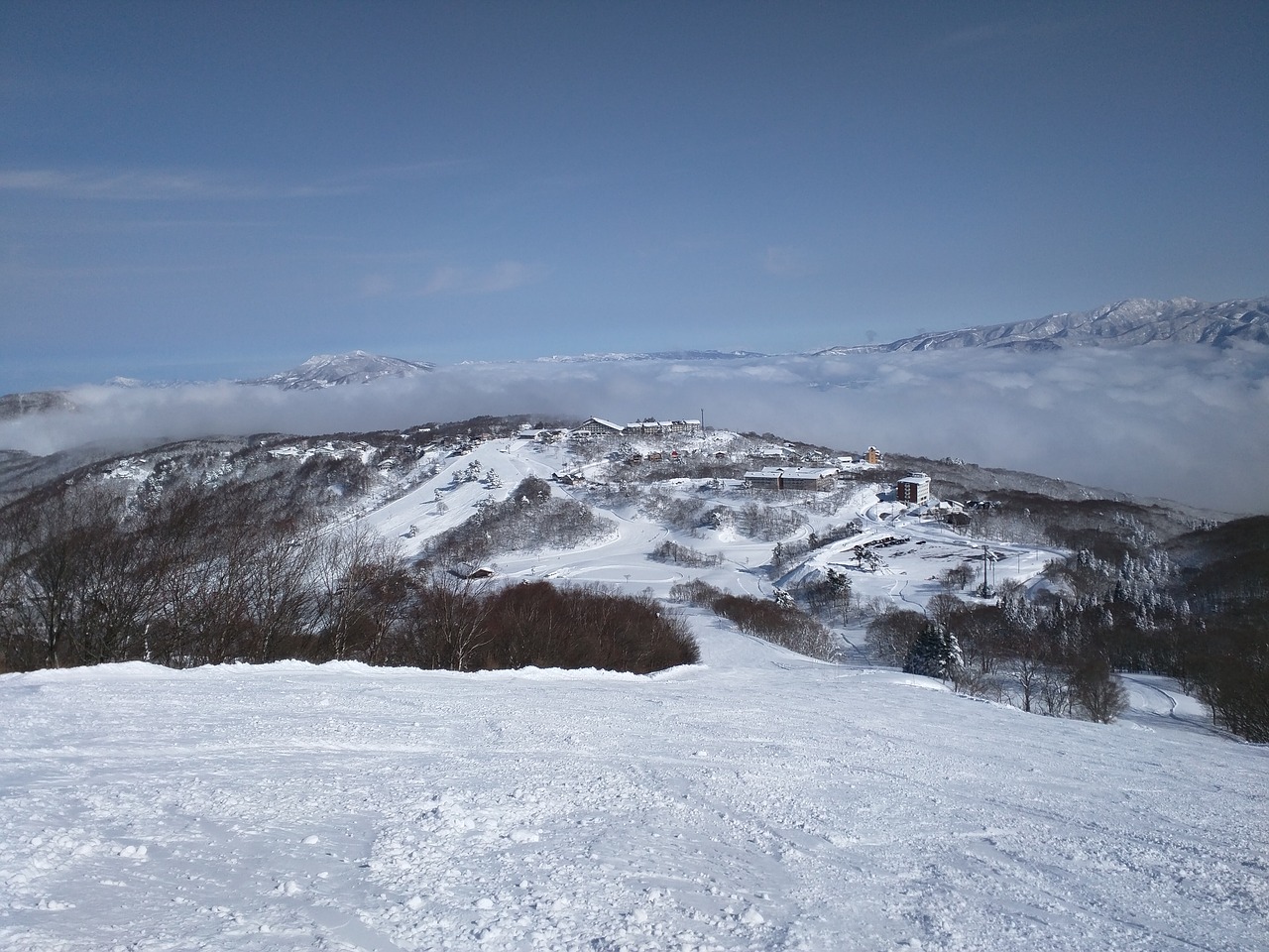 snow mountain skiing sky free photo