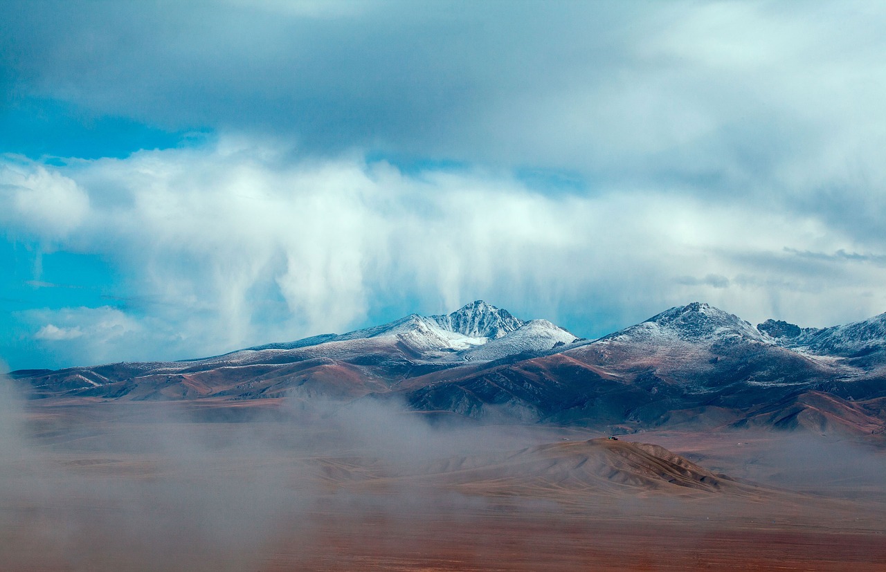 snow mountain the scenery blue sky free photo