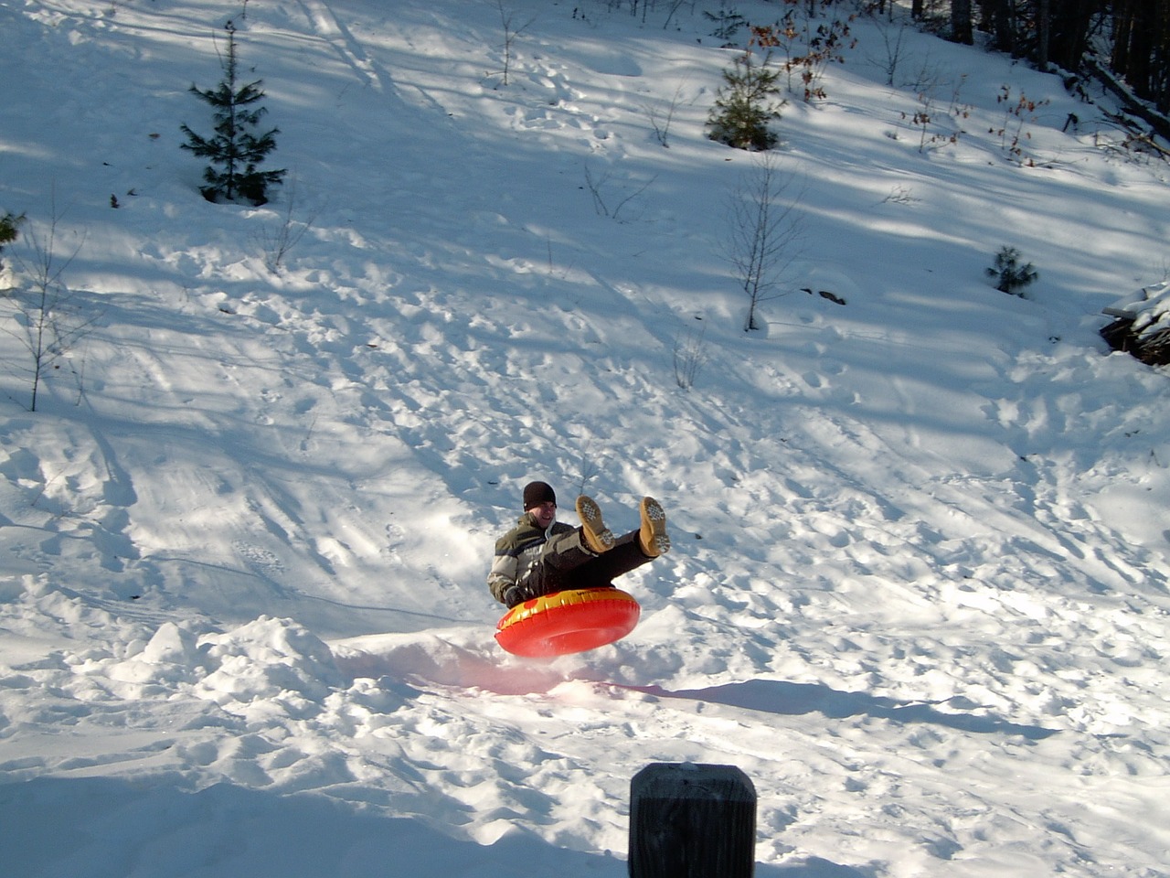 snow tubing sled sledding free photo