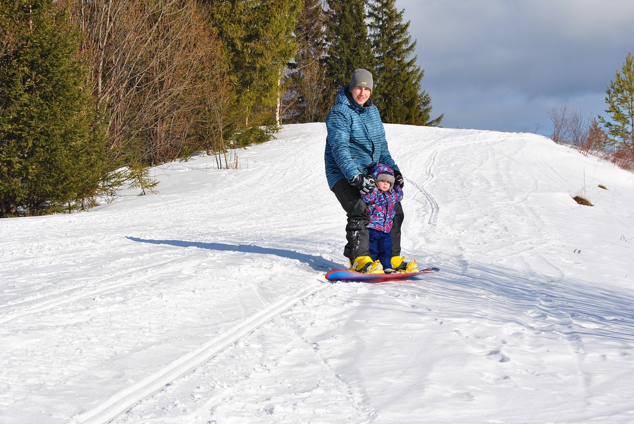 snowboard kids parents free photo