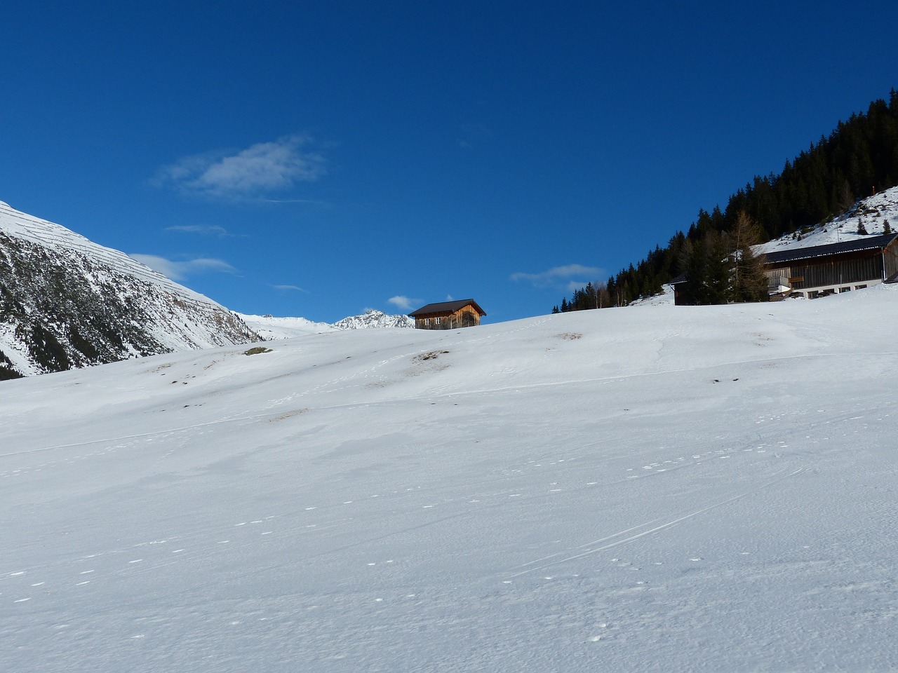 snowfield winter alps free photo