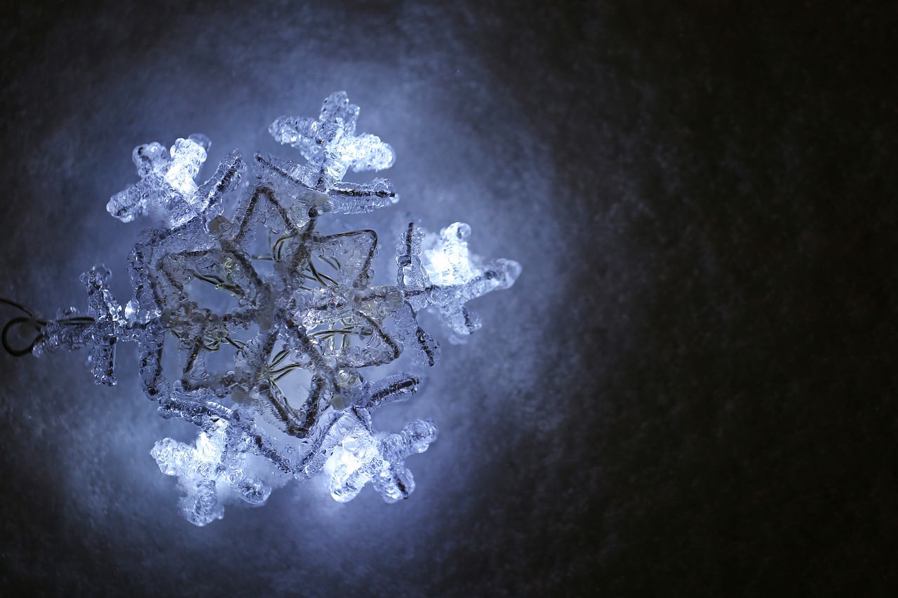snowflake  luminous  snow free photo