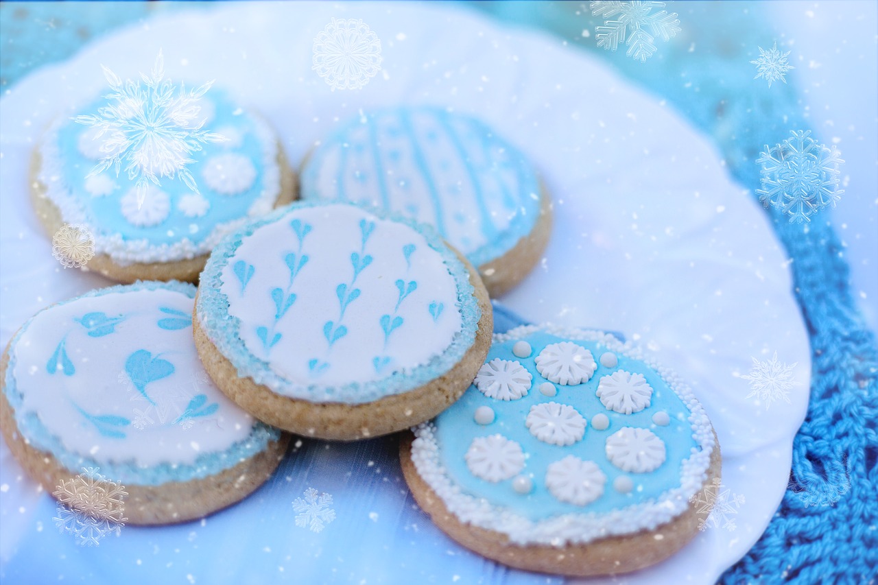 snowflake cookies  winter  cold free photo