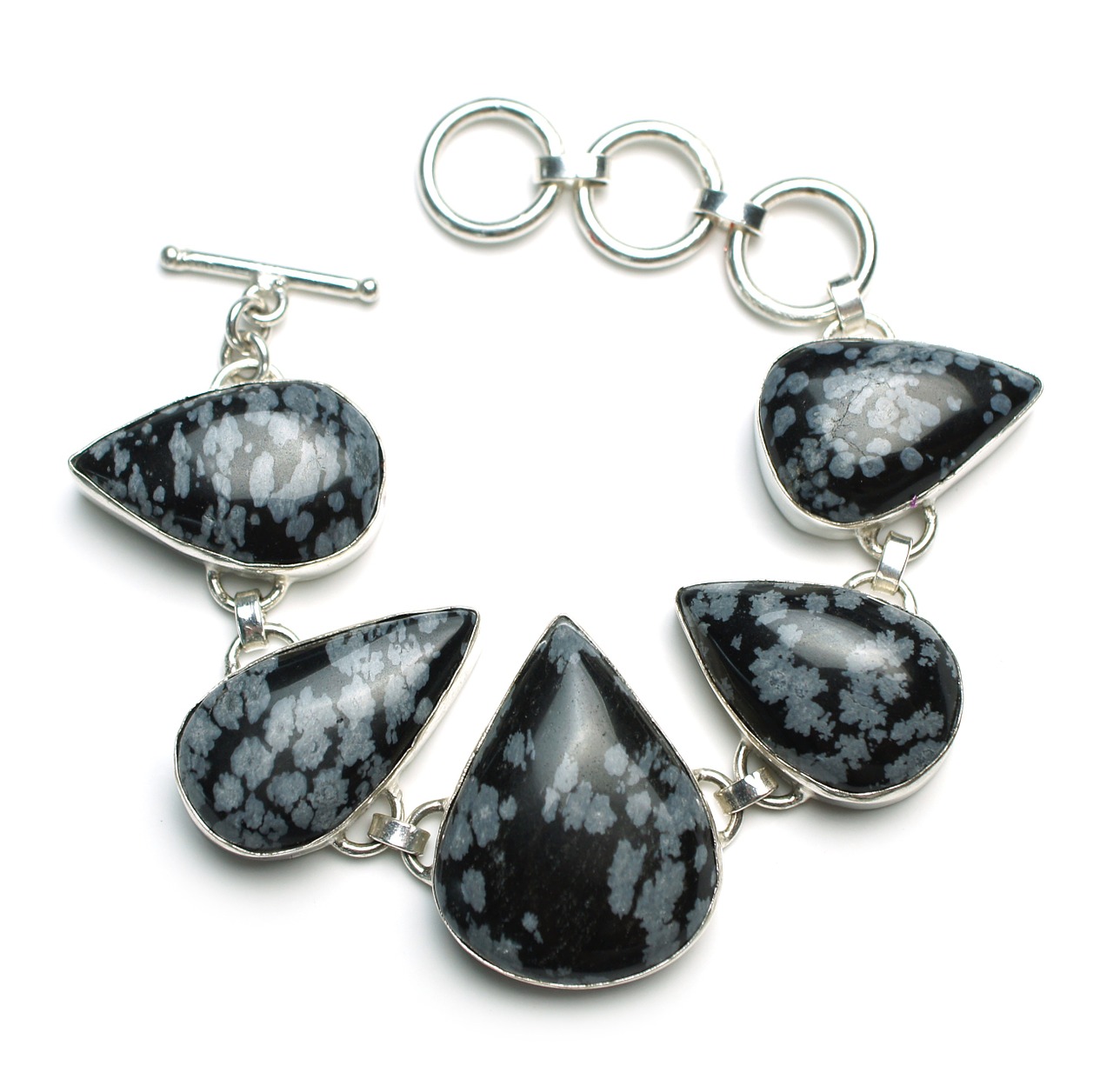 snowflake obsidian bracelet stone free photo