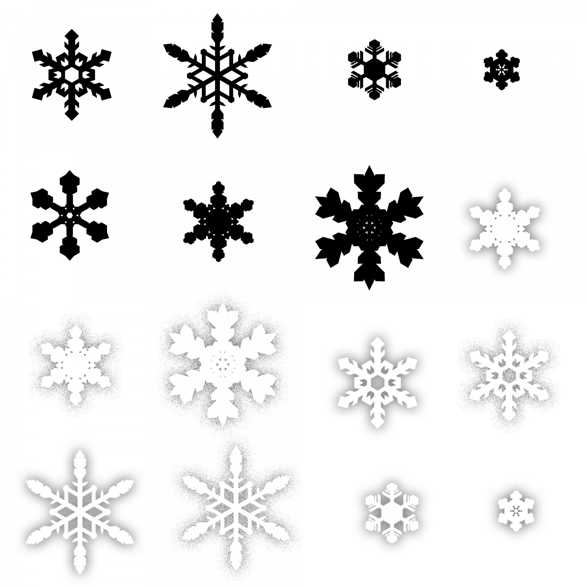snowflakes set group free photo