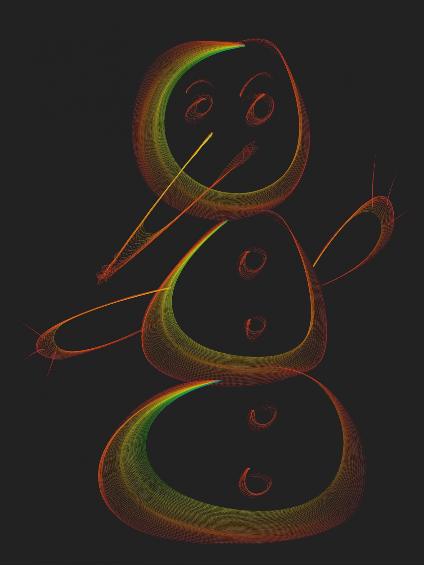 flame painting snowman free photo