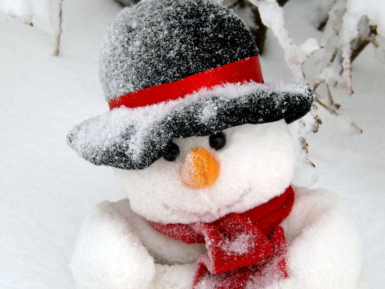 snowman winter white free photo