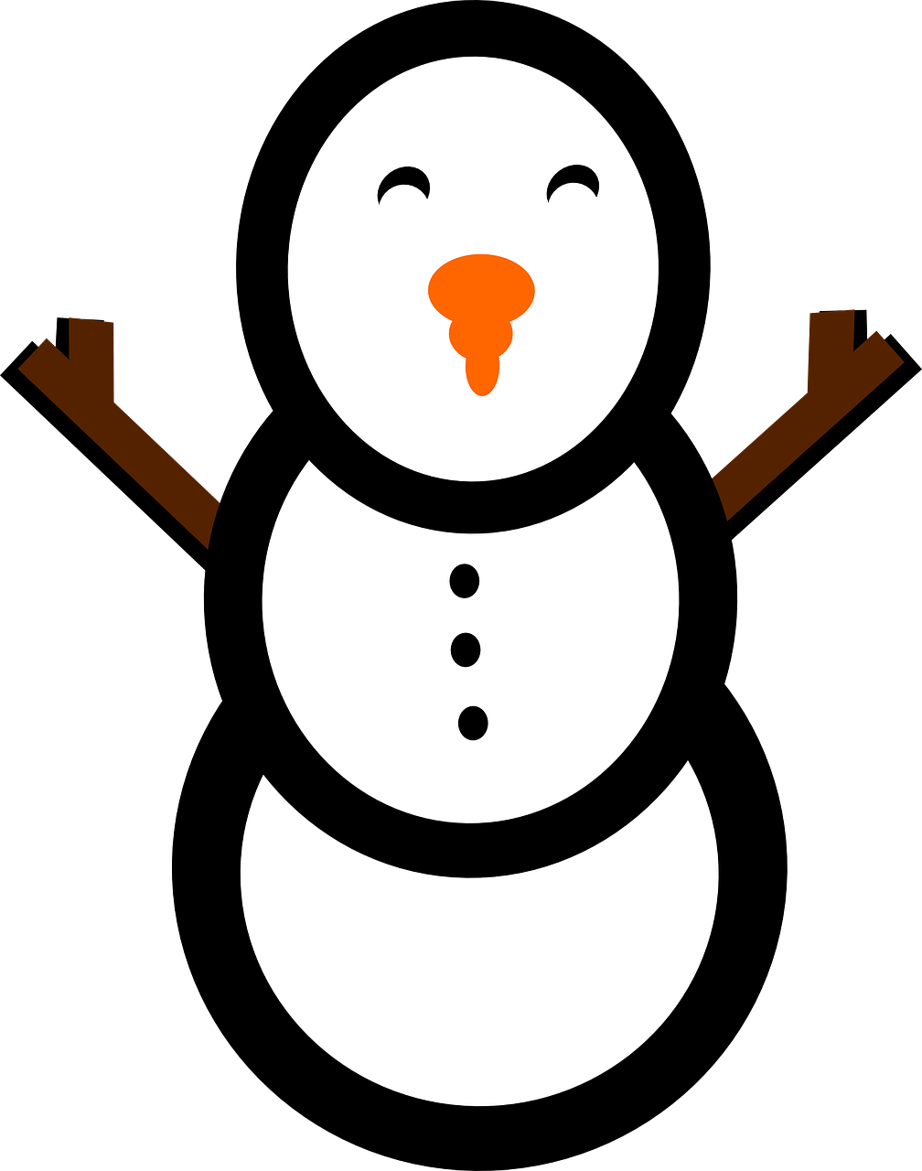 snowman winter simple free photo