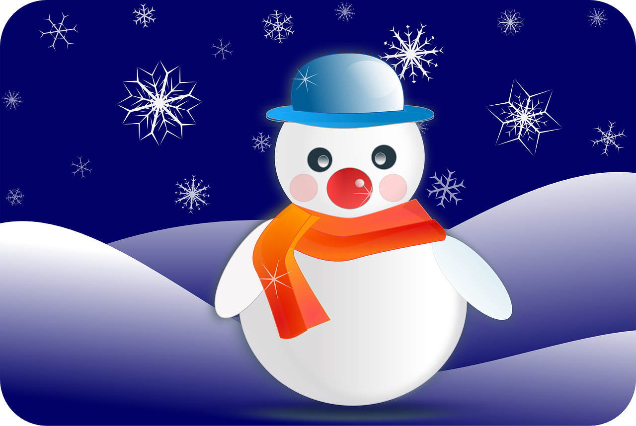 snowman glossy postcard free photo