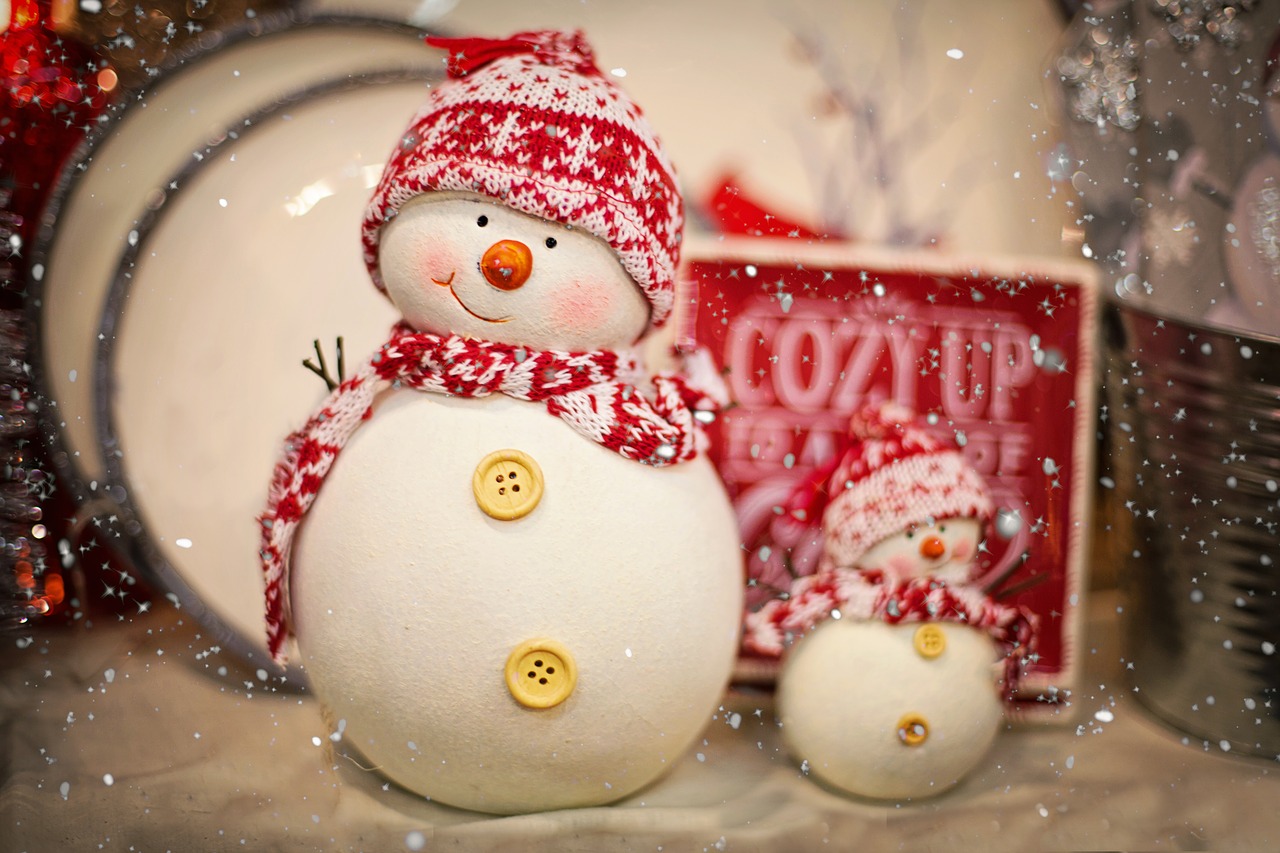 snowman red christmas free photo