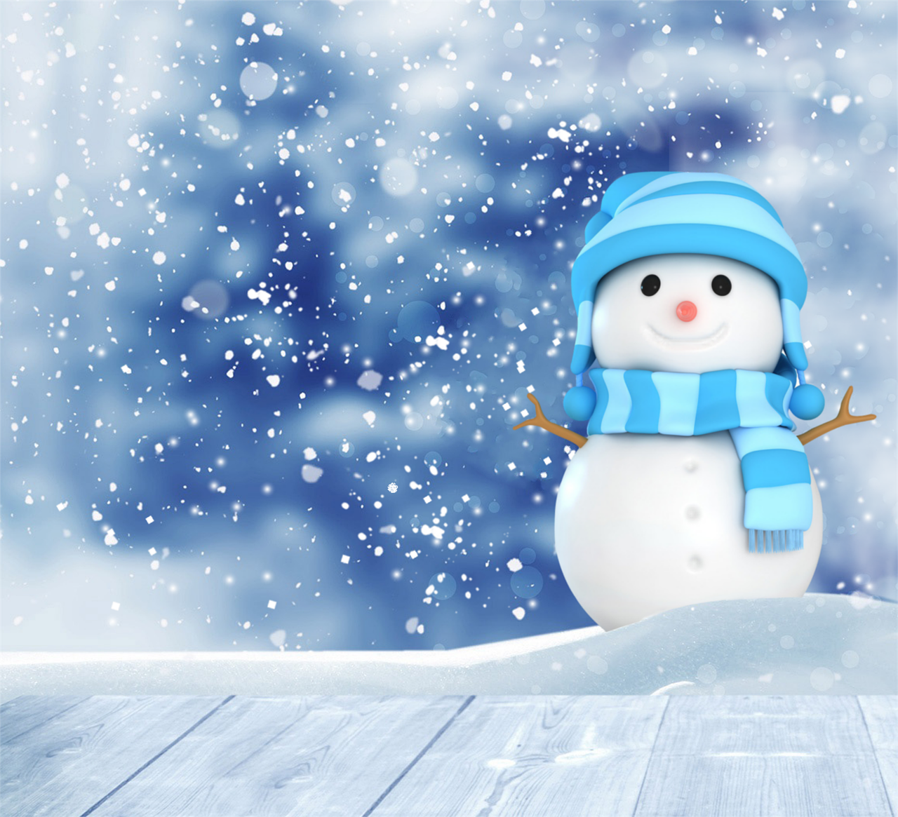 snowman blue background scarf free photo