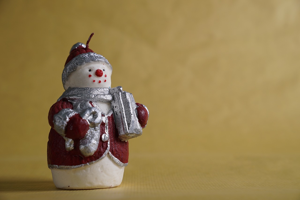 snowman candle merry christmas free photo