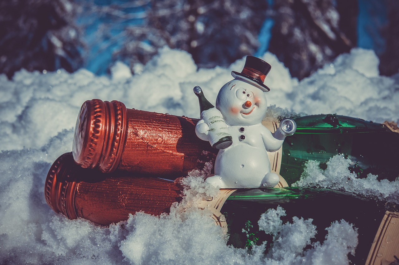 snowman  wine  drink free photo