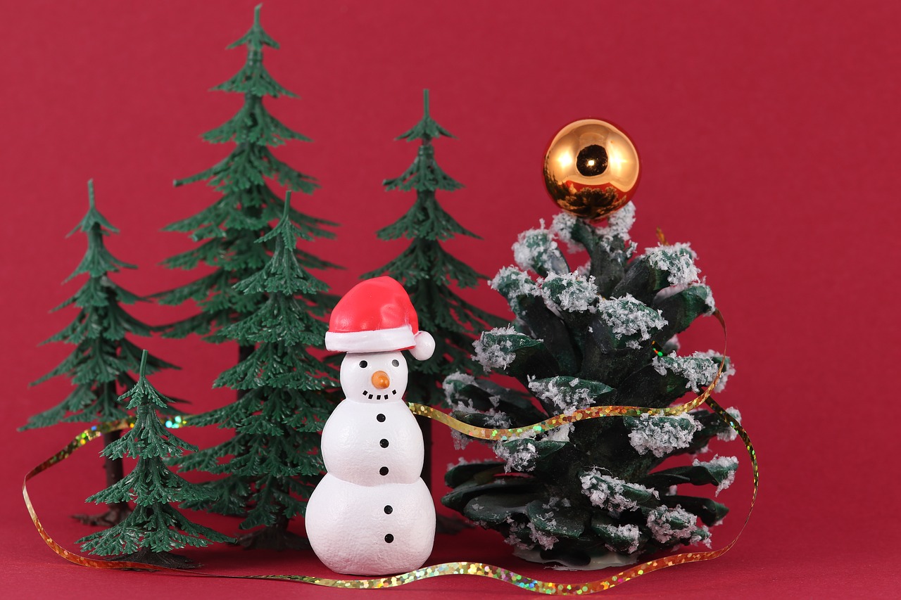 snowman  santa hat  christmas free photo