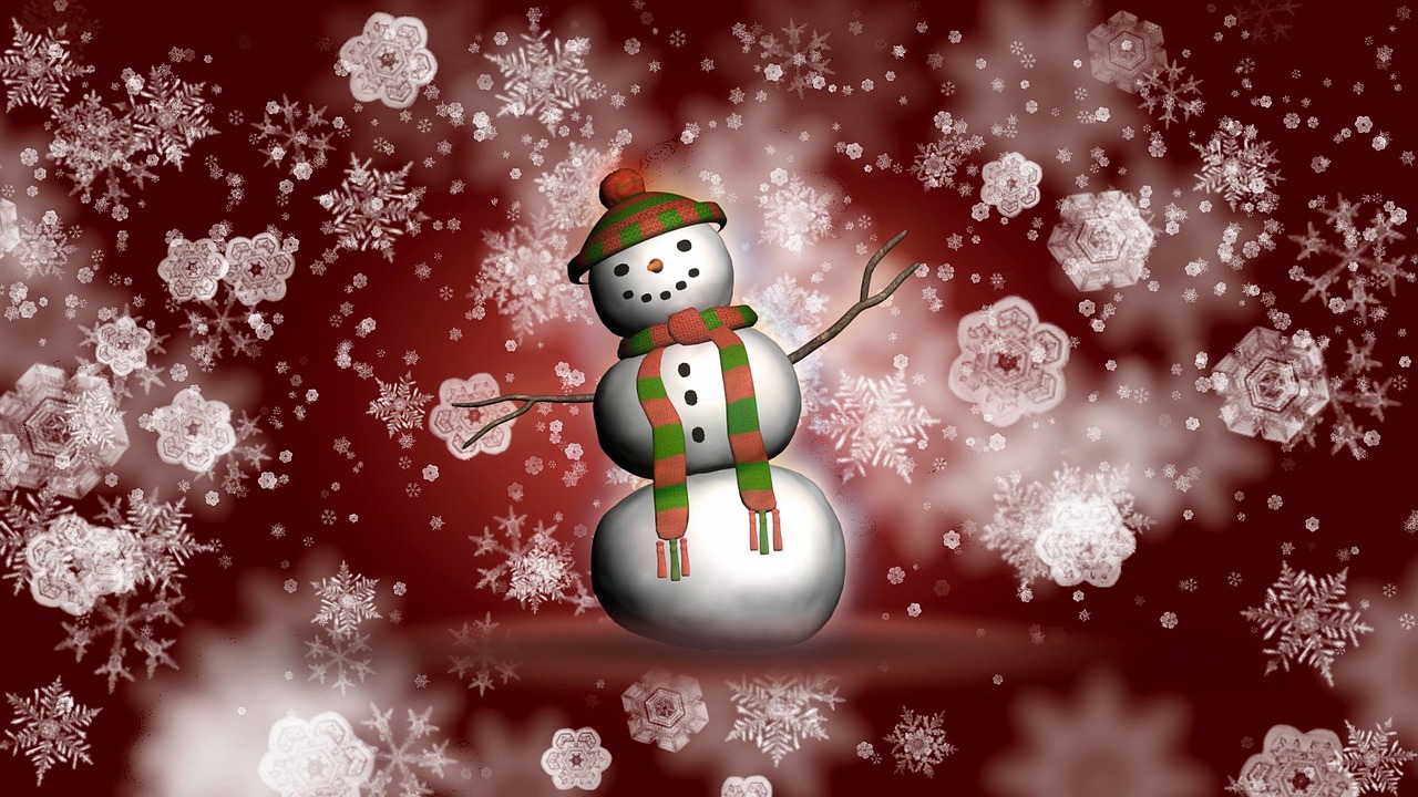 snowman  winter  snowflakes free photo