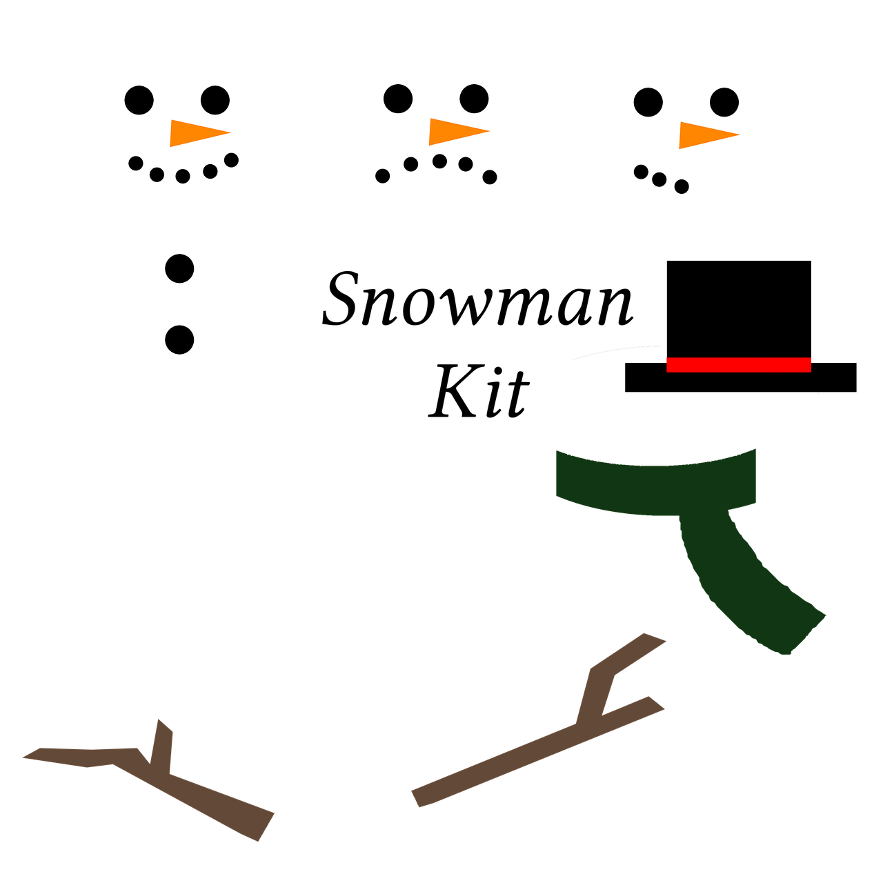 snowman  snowman kit  clipart set free photo