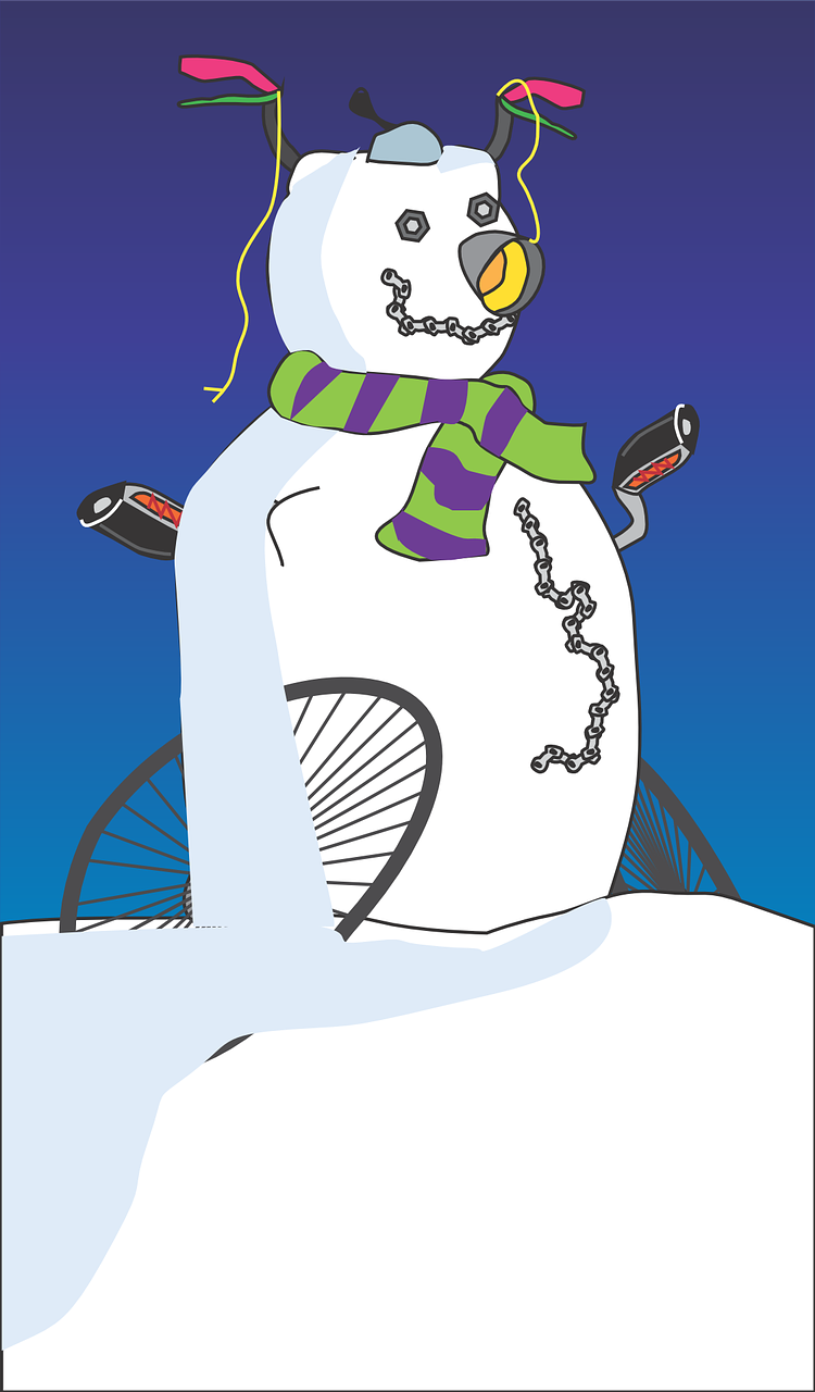 snowman winter bike free photo