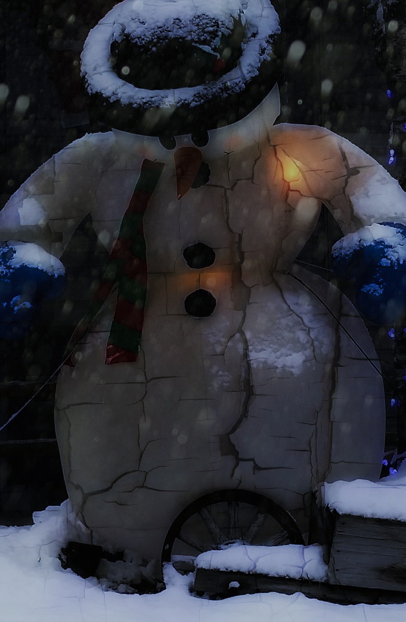 snowman cracked rubber free photo