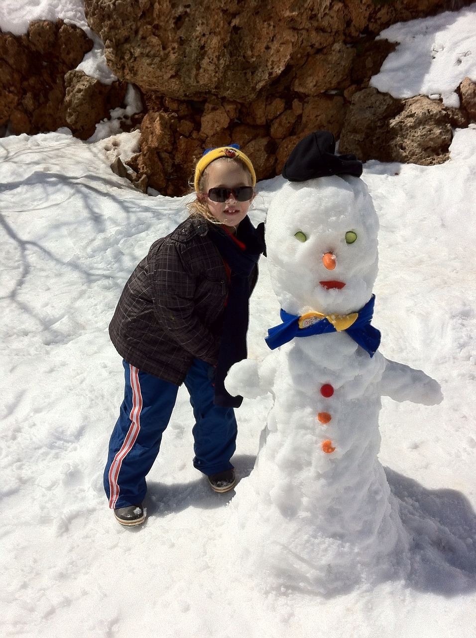 snowman snow kid free photo