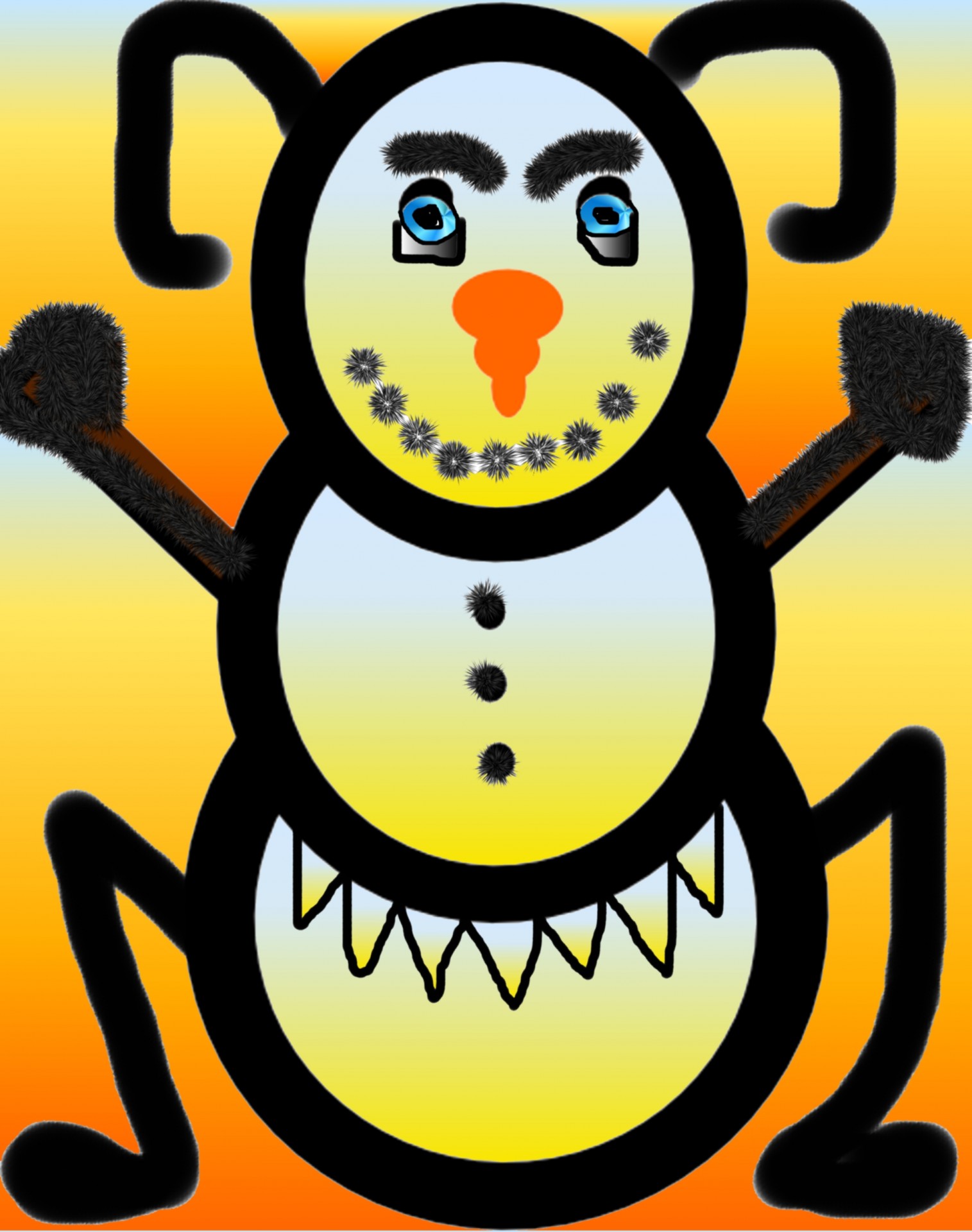 ant snowman painting free photo