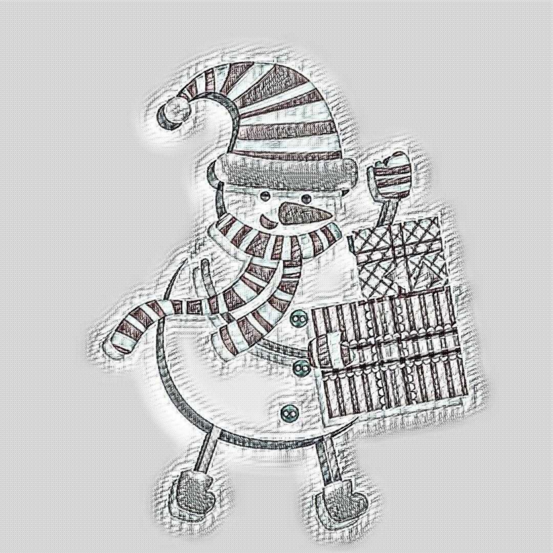 snowman pencil drawing free photo