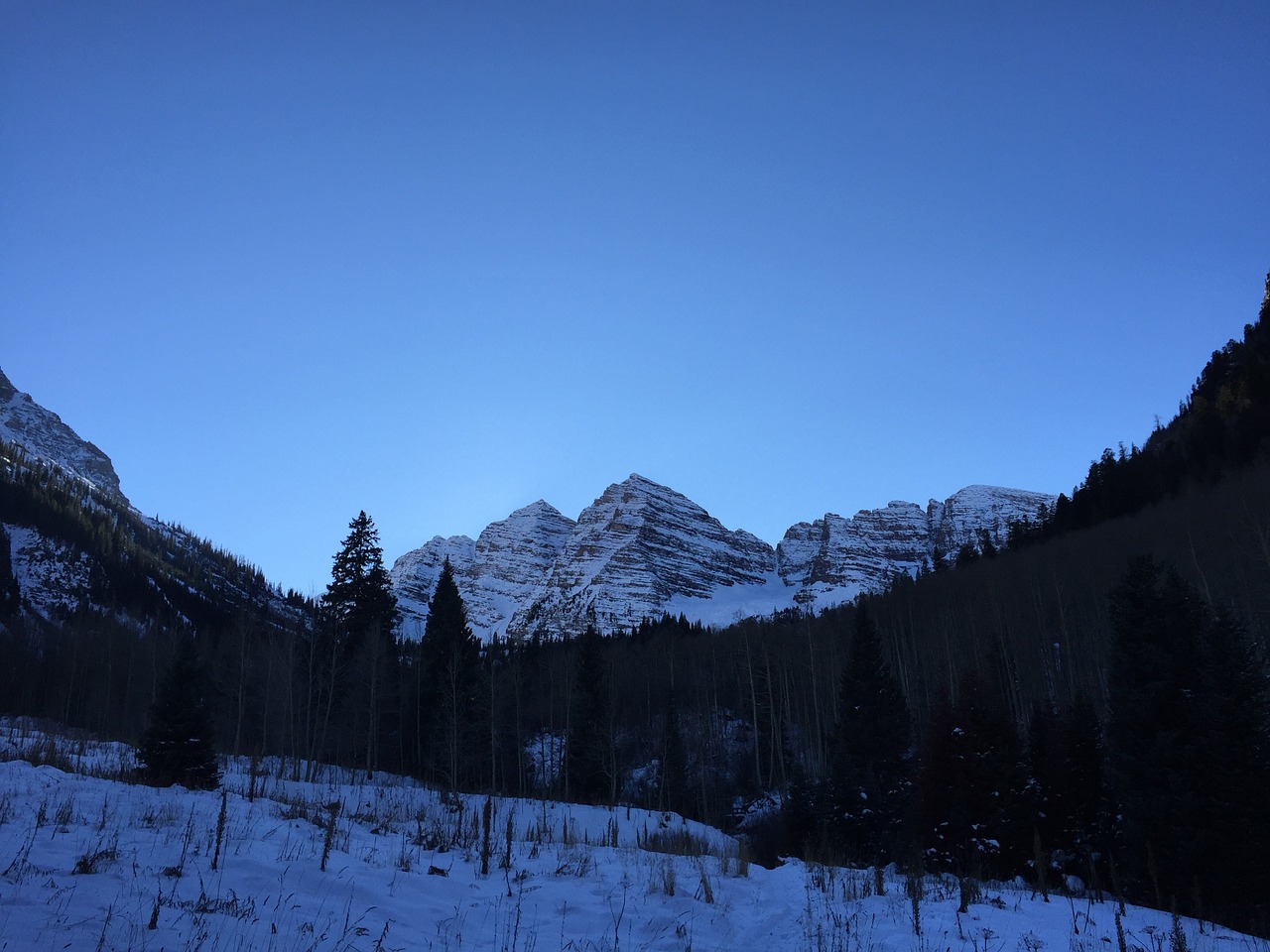 sunset snowmass mountains free photo