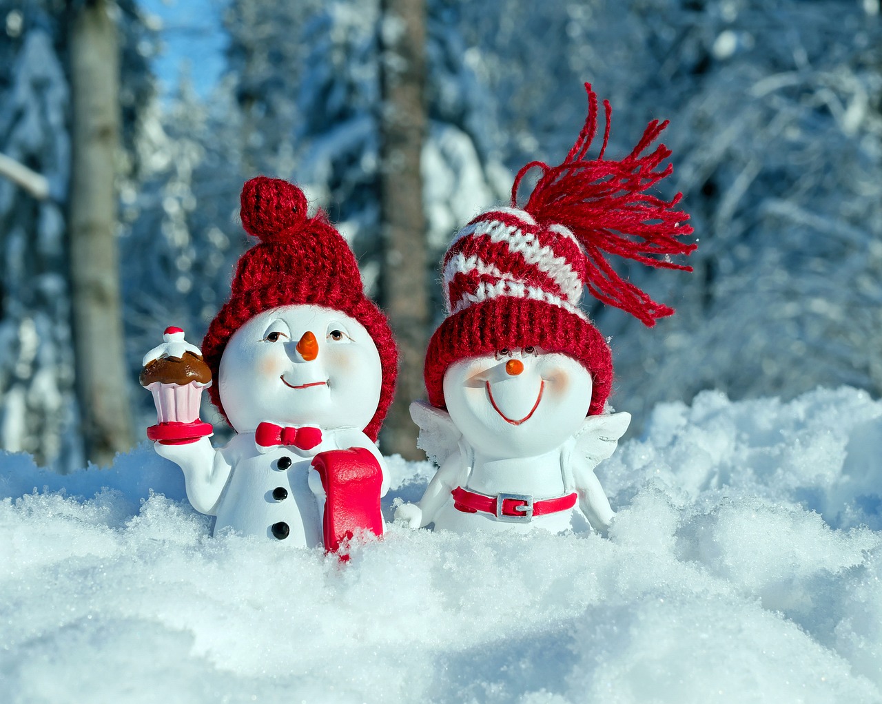 snowmen fun figure free photo