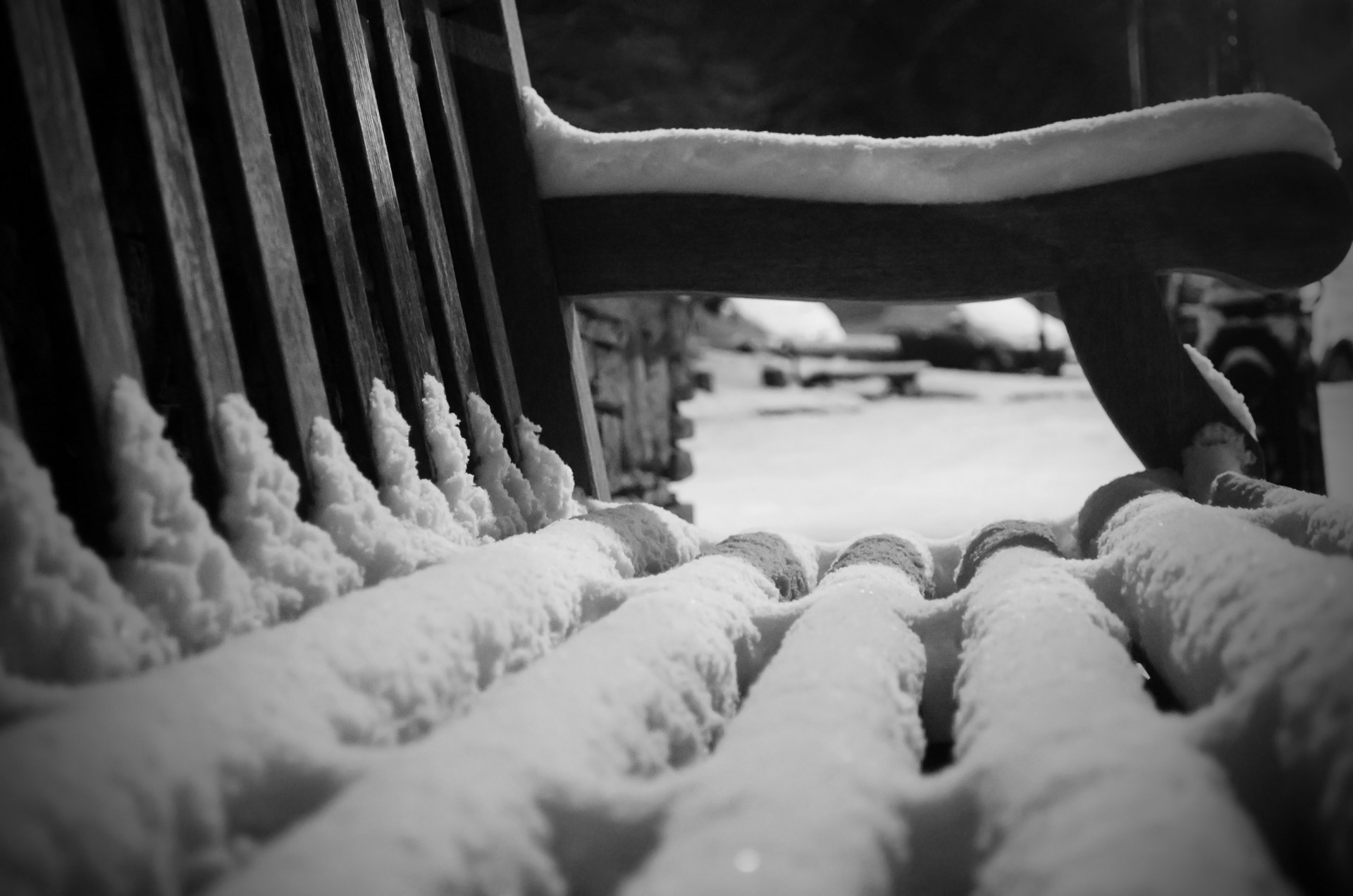 snow snowy bench free photo