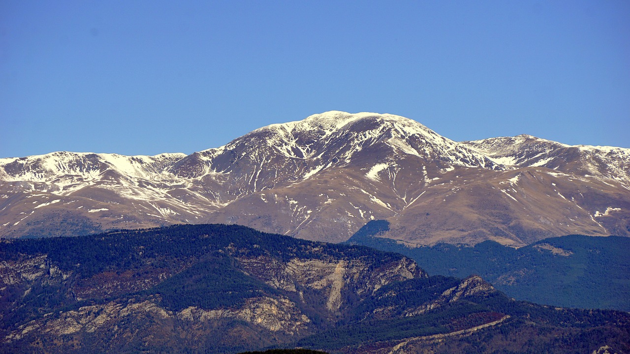 snowy mountain the puigmal peak free photo