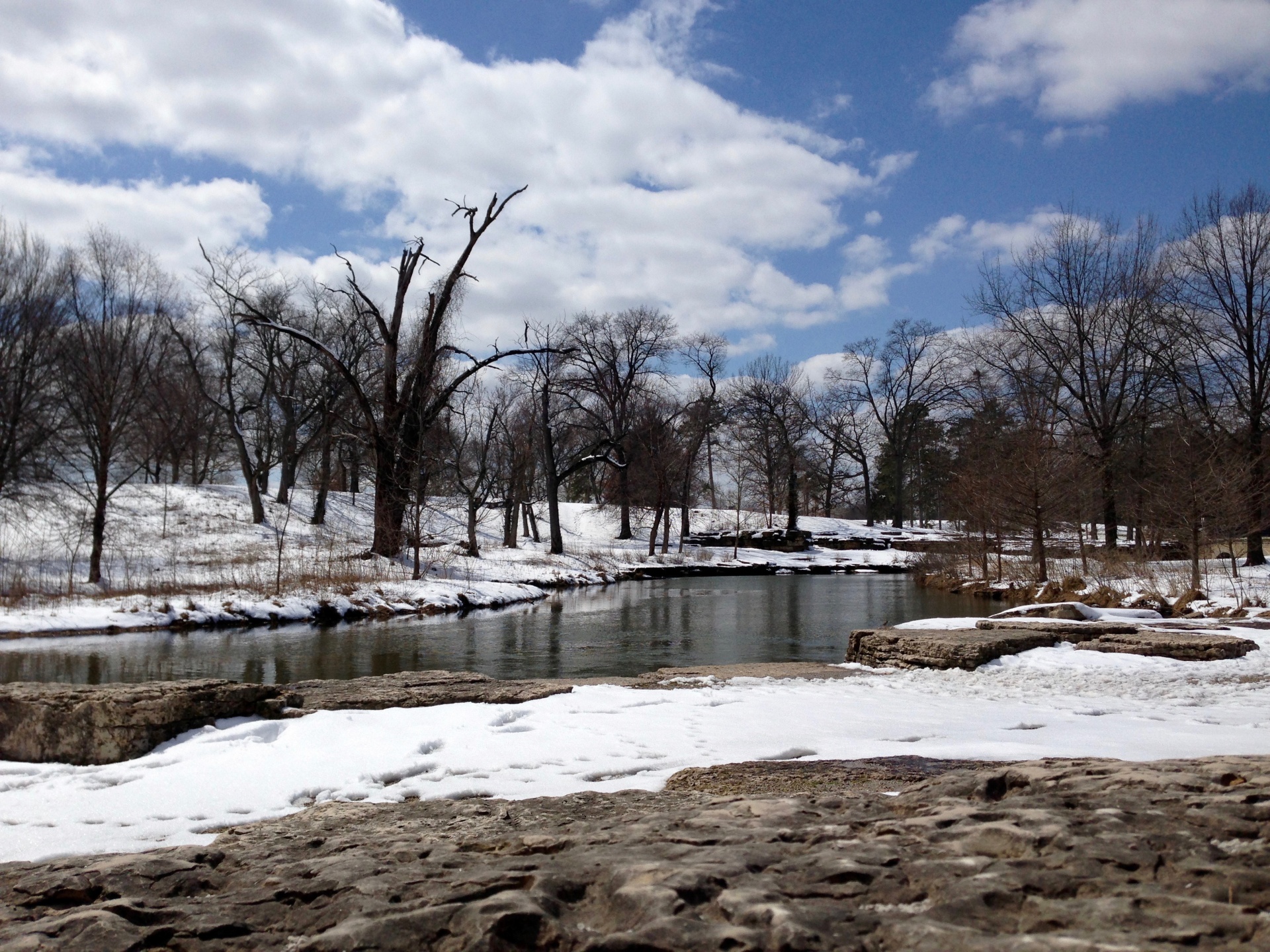 snow blue sky park free photo