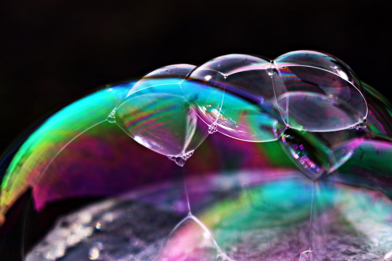 Edit free photo of Soap bubble,iridescent,bubble,colorful,water ...
