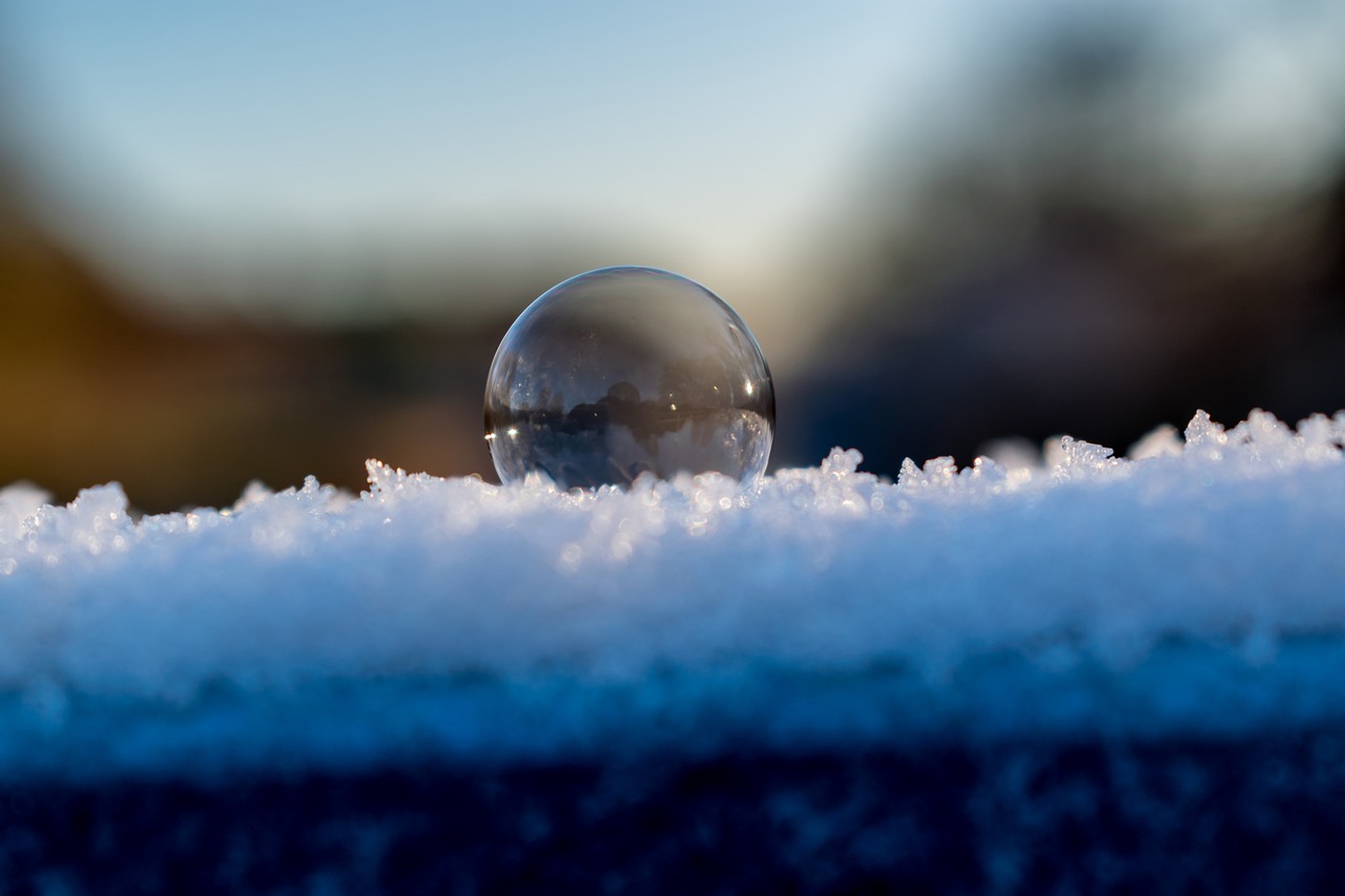 soap bubble winter cold free photo