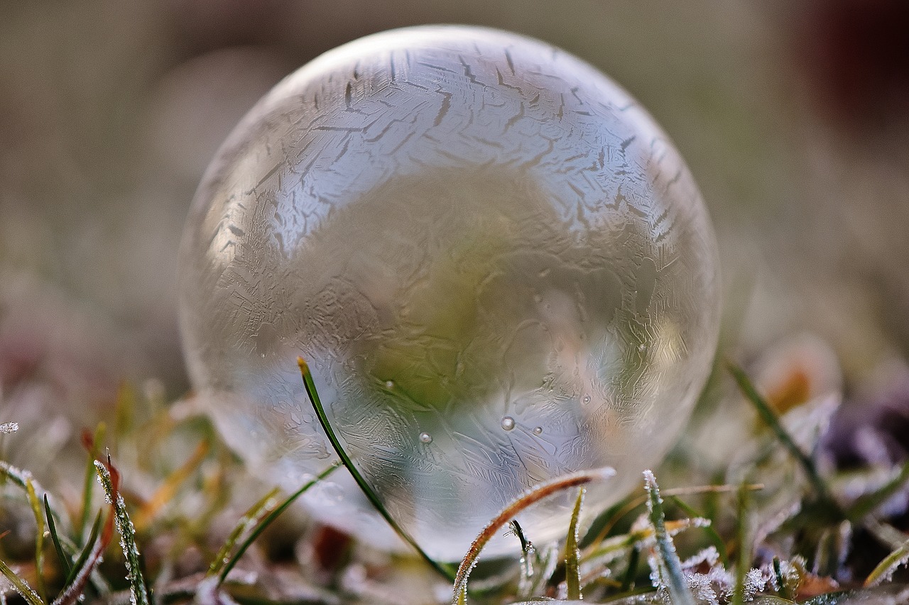 soap bubble frozen winter free photo