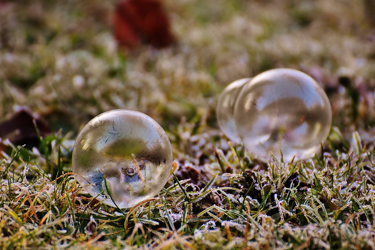 soap bubble frozen winter free photo