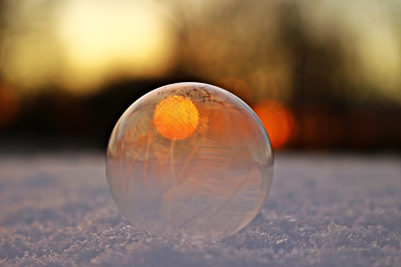 soap bubble frozen bubble free photo