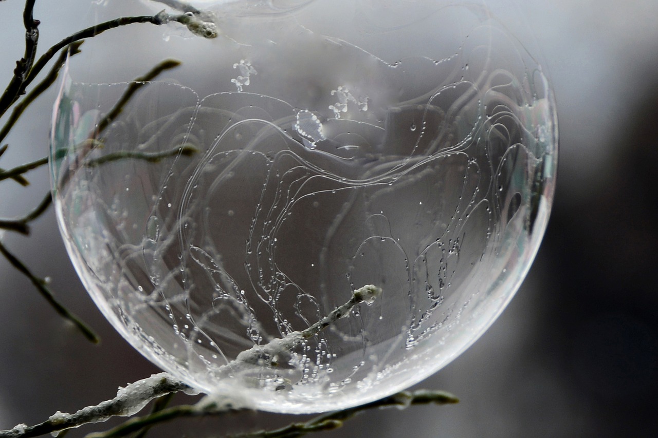 soap bubble freezer winter free photo