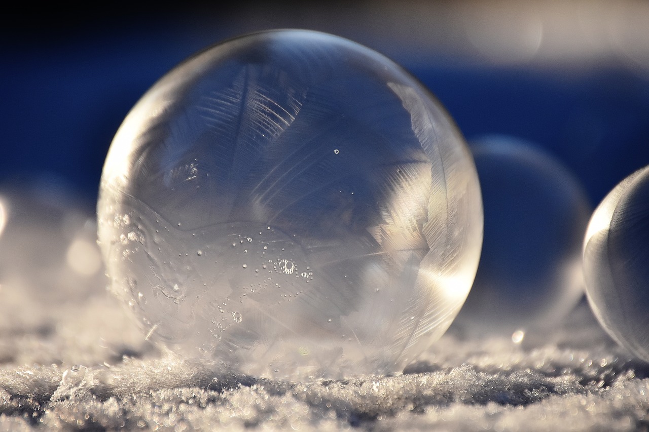 soap bubble ball frozen free photo