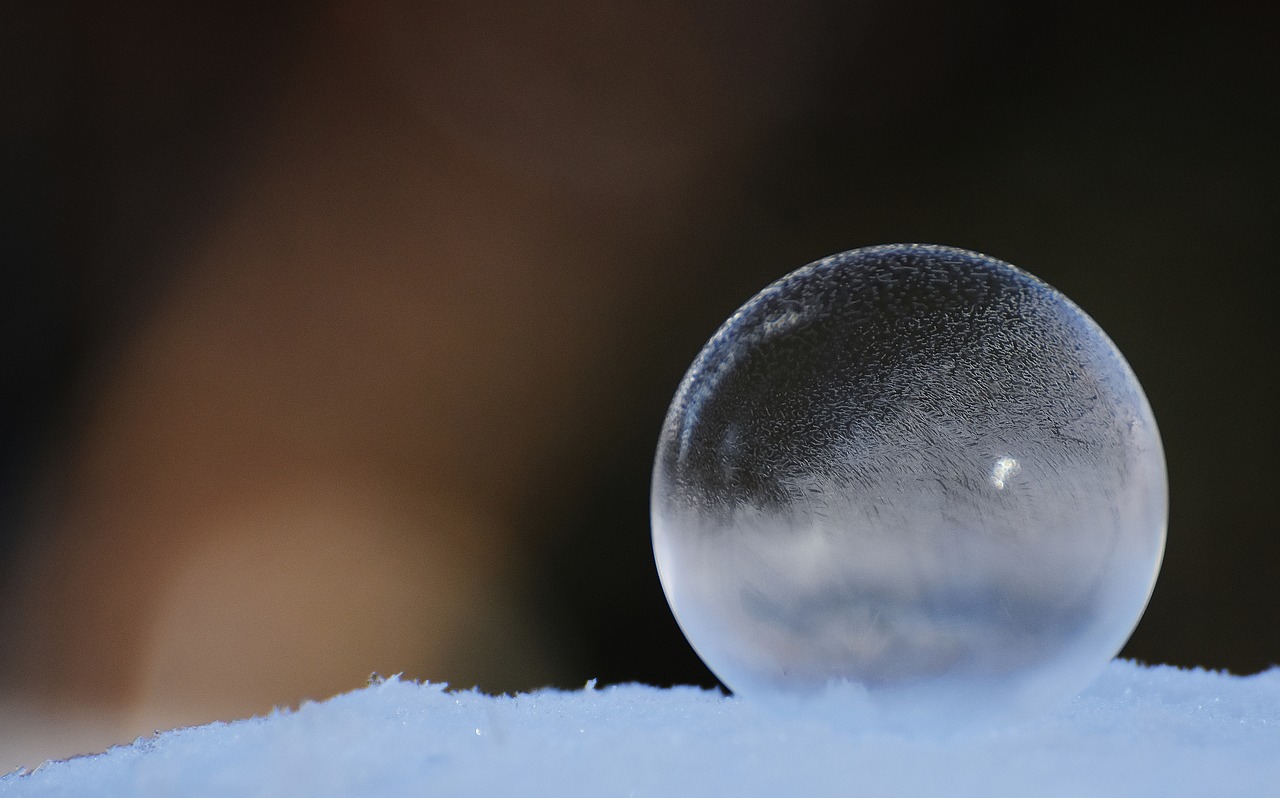 soap bubble ball frozen free photo