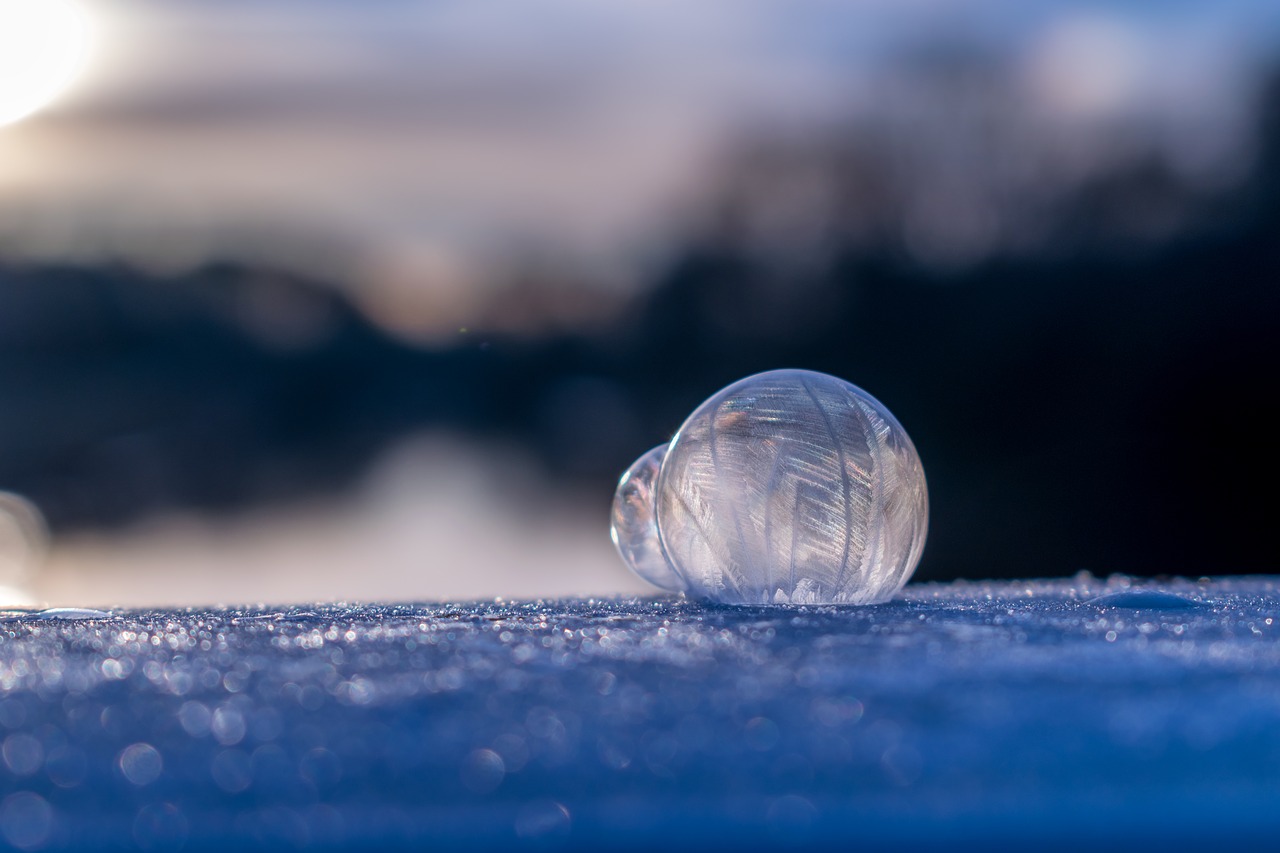 soap bubble frozen winter free photo