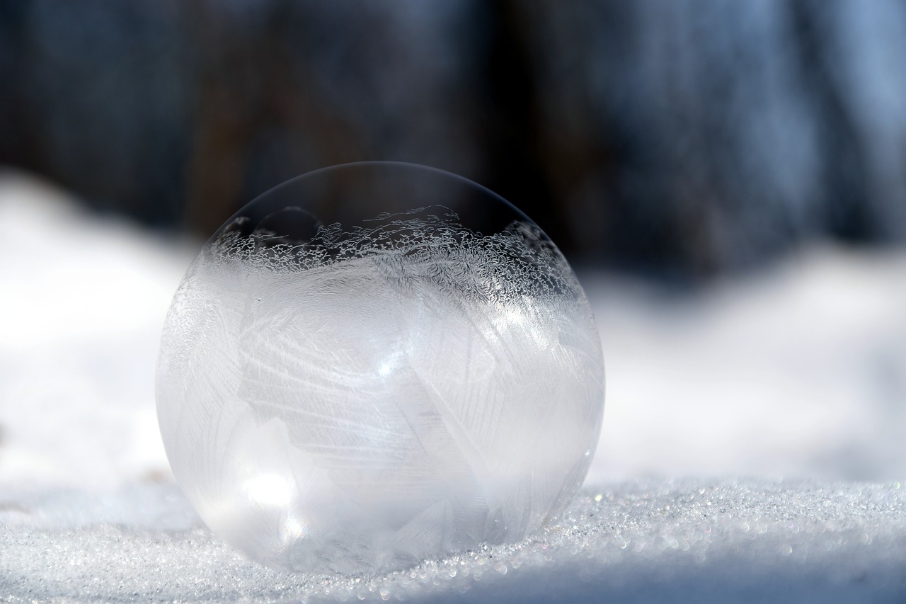 soap bubble frosted winter free photo