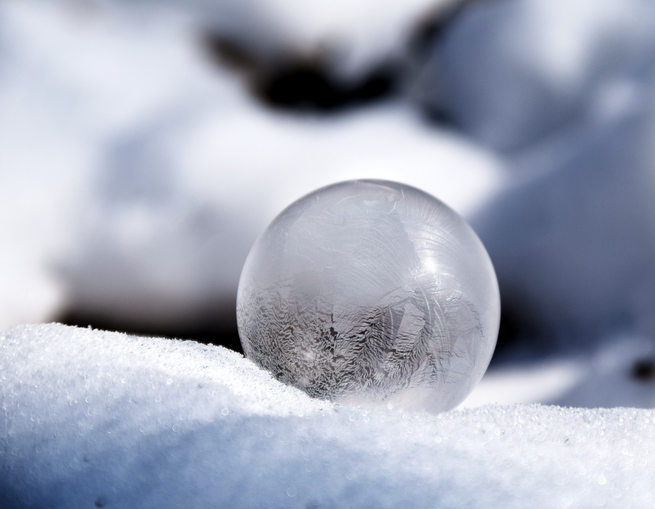 soap bubble frosted winter free photo
