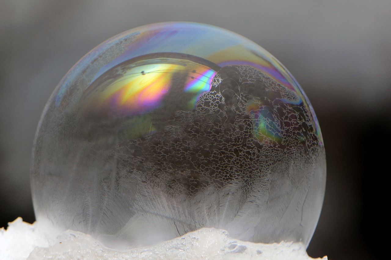 soap bubble freezer winter free photo