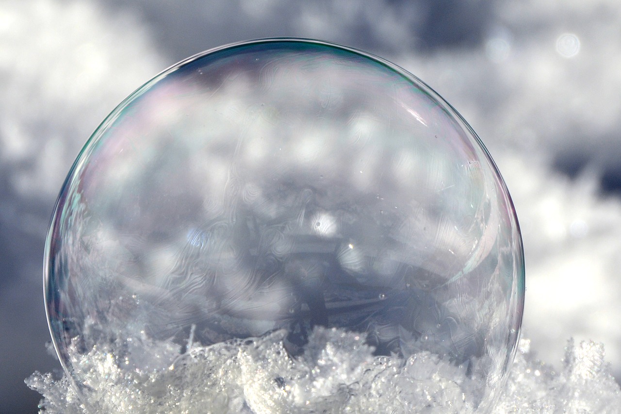 soap bubble winter cold free photo