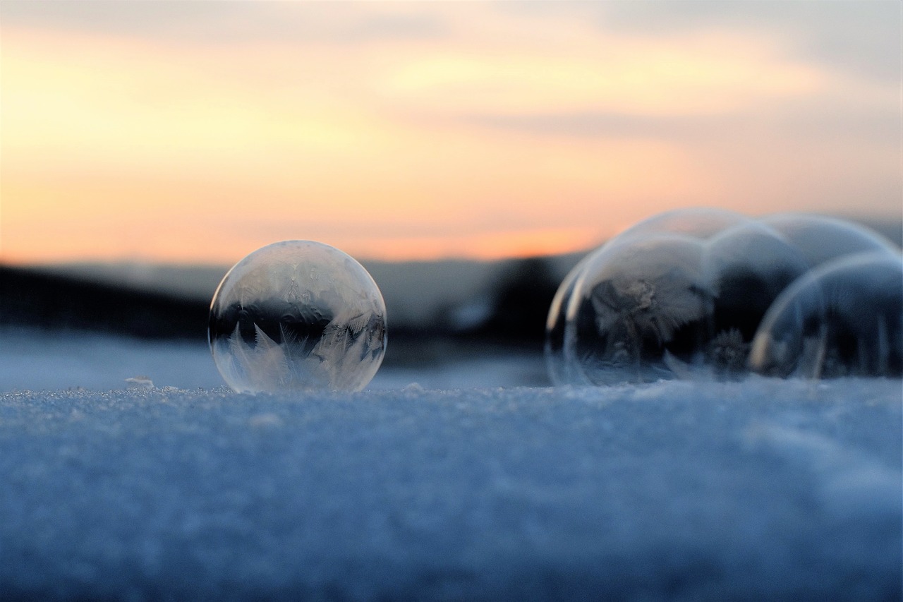 soap bubble frozen frozen bubble free photo