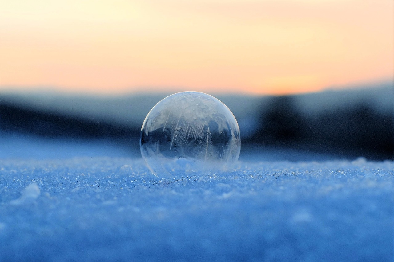 soap bubble frozen frozen bubble free photo